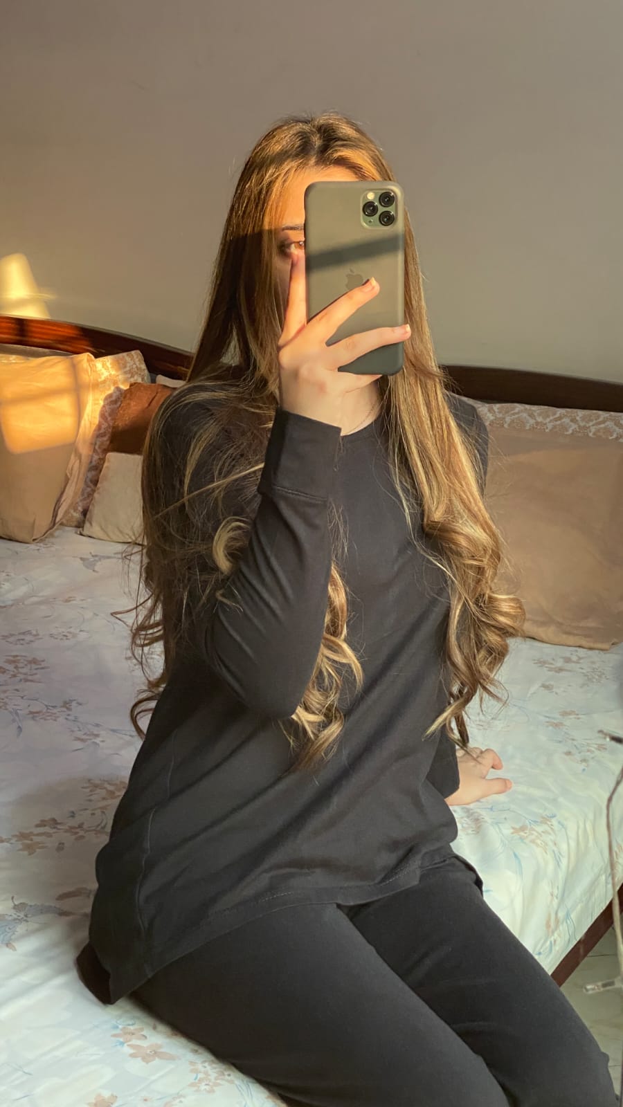Plain Black V Neck with Palazzo Style Pajama Full Sleeves Suit for Her (AA-64)