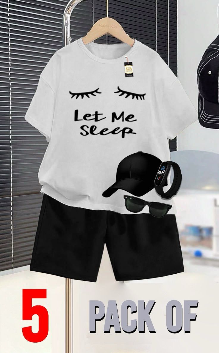 PACK OF 5 LET ME SLEEP PRINTED SUMMER COLECTION FOR KIDS