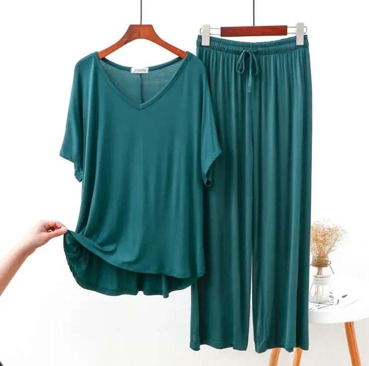 Green V Neck Half Sleeves Shirt With Plazzo Trouser (AA-89)