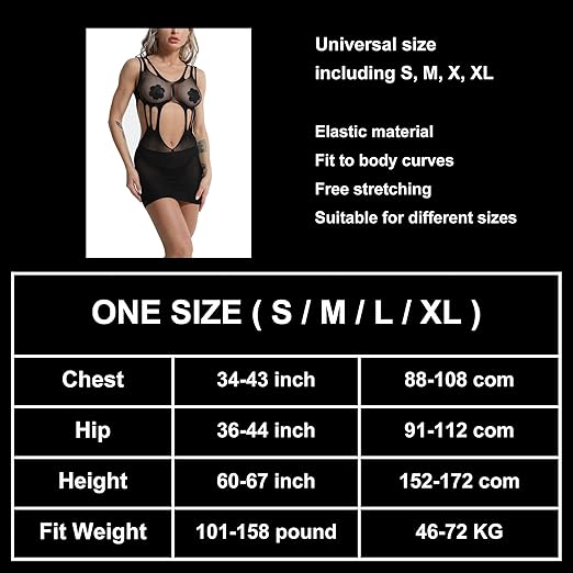 Fishing net Lingerie for Women Sexy Lace Babydoll Bodysuit Lingerie for Women