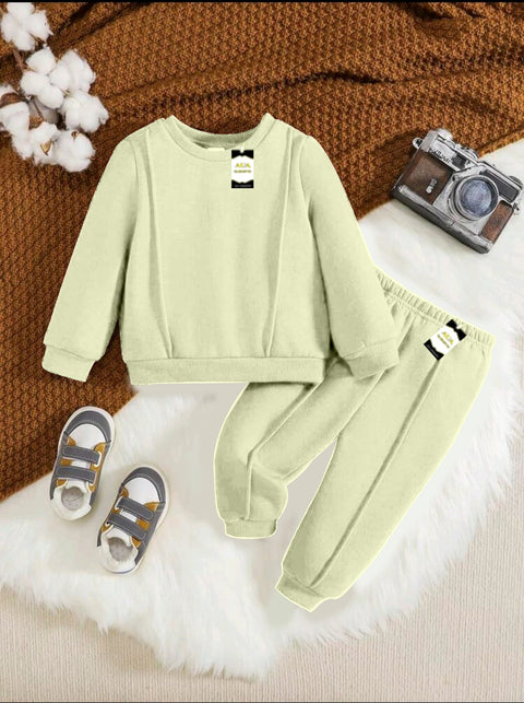 PLAIN BEIGE KIDS WINTER TRACKSUIT