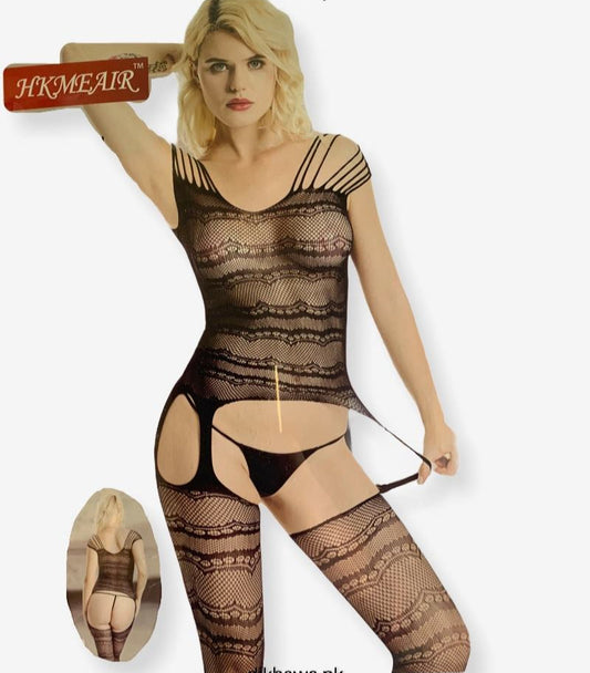 Hkmeair Khushi Print Sexy Net Bodystocking