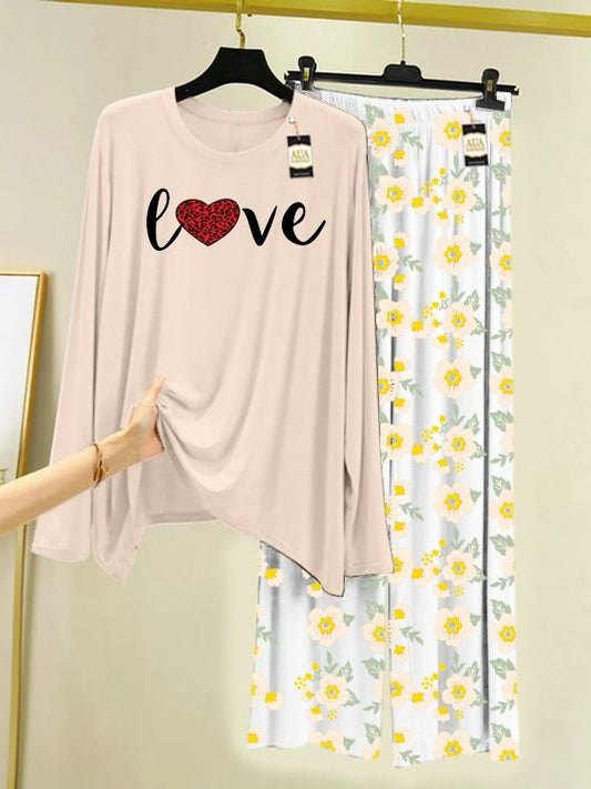 LOVE PRINTED NIGHT SUIT FOR WOMEN