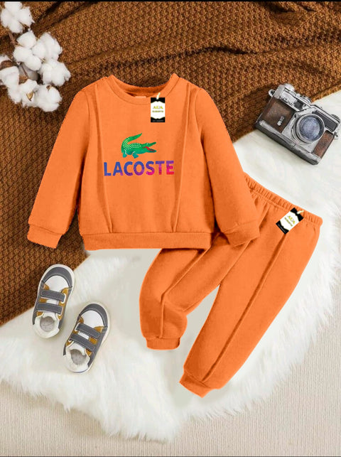 LACOSTE ORANGE KIDS WINTER TRACK SUIT