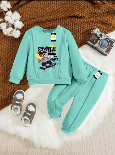 SMILE BORN TO STAKE SEA BLUE KIDS WINTER TRACKSUIT