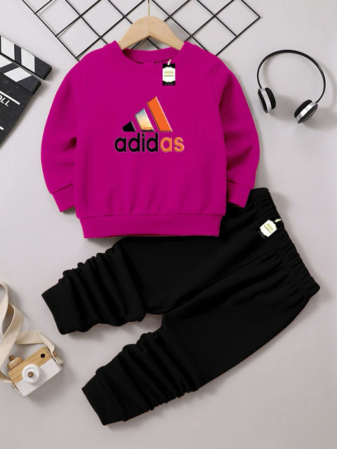 ADDIDAS PINK & BLACK KIDS WINTER TRACK SUIT