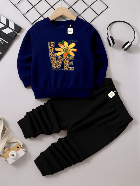 LOVE NAVY & BLACK KIDS WINTER TRACK SUIT