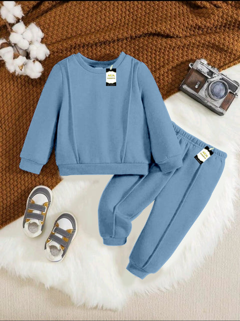 PLAIN AQUA BLUE KIDS WINTER TRACKSUIT