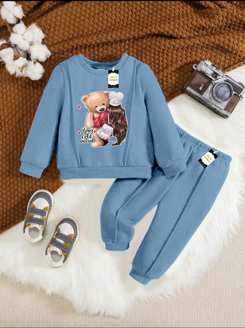 BABY ITS COLD OUTSIDE AQUA BLUE KIDS WINTER TRACKSUIT