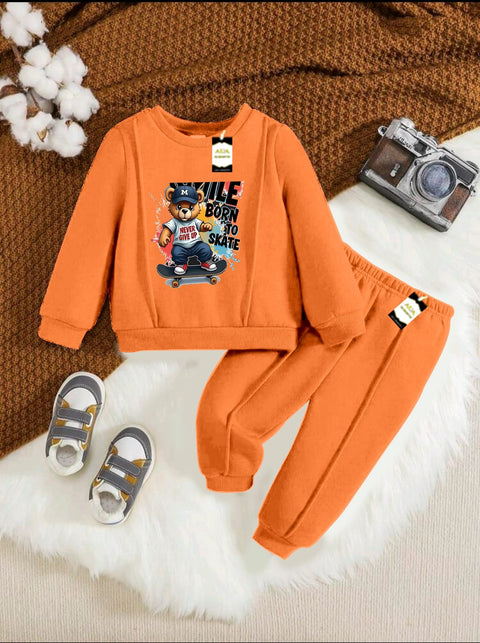 SMILE BORN TO STAKE ORANGE KIDS WINTER TRACK SUIT