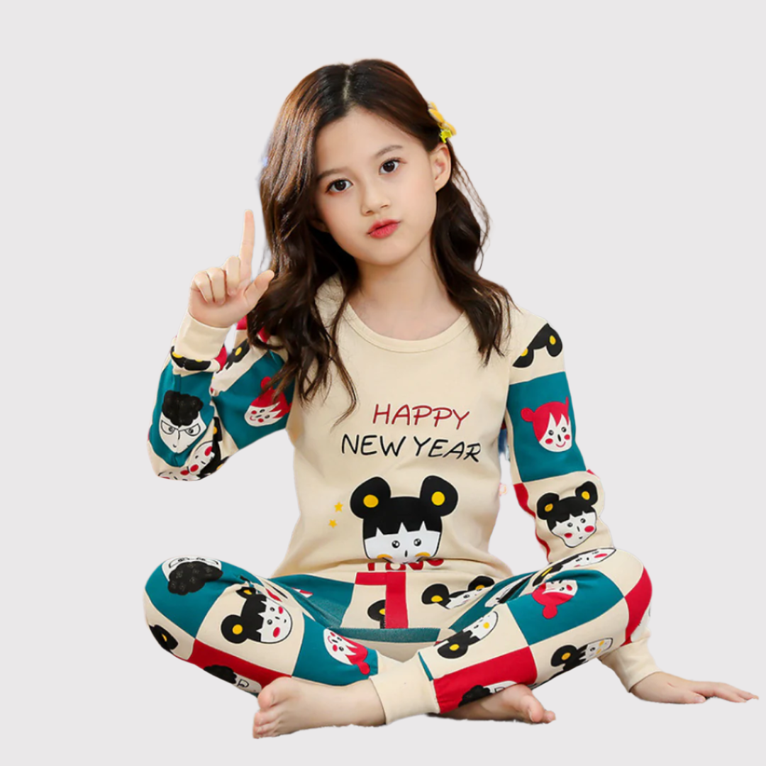 Happy New Year Printed Night Suit For Kids