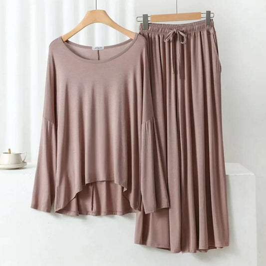 Skin Loose Sleeves T-shirt With Plazzo Trouser Suit (AA-98)