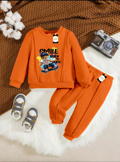 SMILE BORN TO STAKE ORANGE KIDS WINTER TRACKSUIT