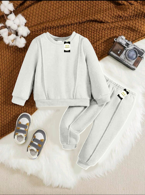 PLAIN LIGHT GREY KIDS WINTER TRACKSUIT