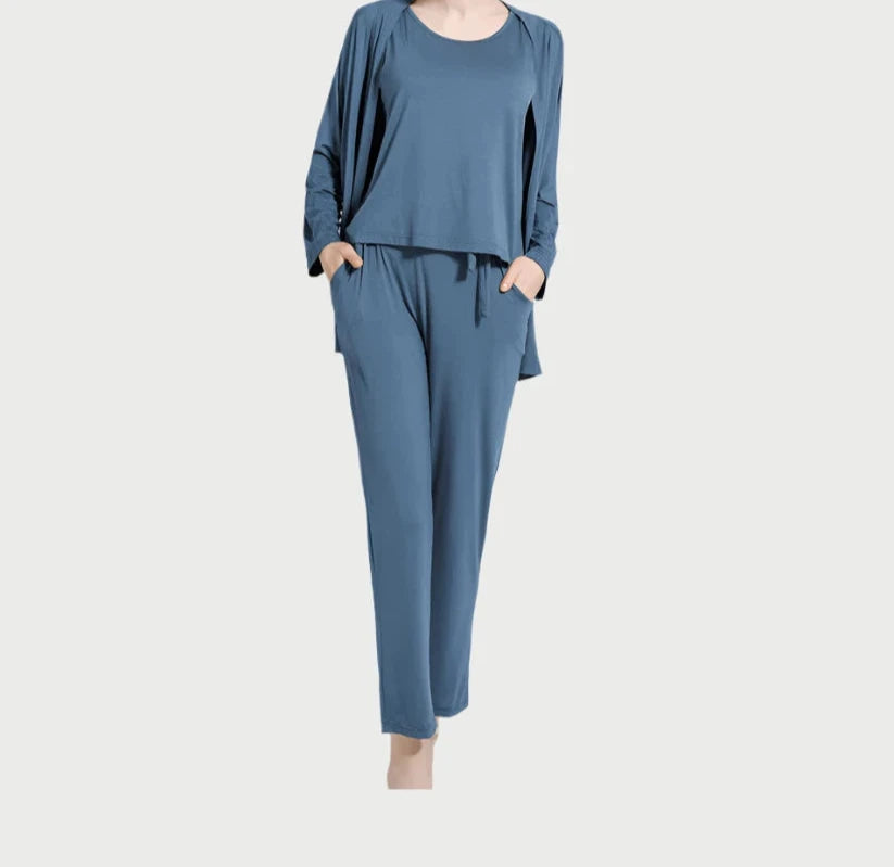 Jean Blue 03 Pcs Sleep Wear For Her
