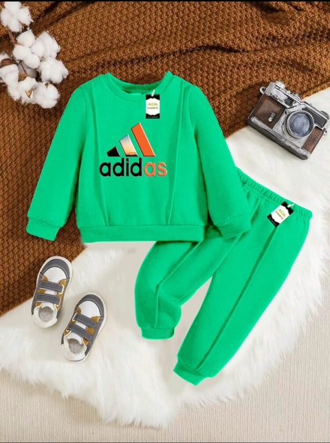 ADIDAS GREEN KIDS WINTER TRACK SUIT