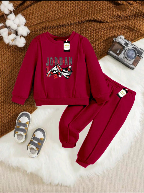 JORDEN MAROON KIDS WINTER TRACK SUIT