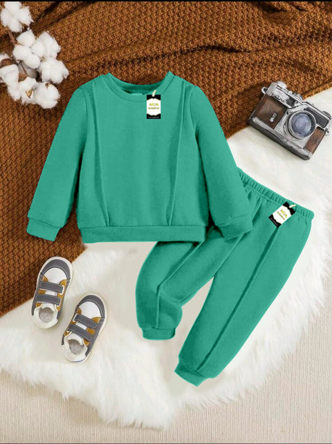 PLAIN SEA GREEN KIDS WINTER TRACKSUIT