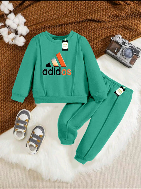 ADIDAS GREEN KIDS WINTER TRACKSUIT