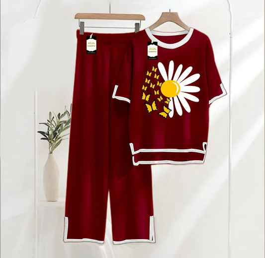 SUN FLOWER PRINTED FOR SUMMER COLLECTION TURKISH CO-ORD SET FOR WOMEN