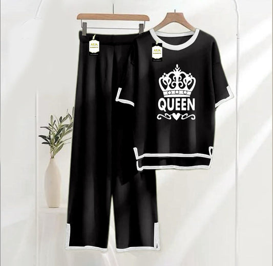 QUEEN PRINTED FOR SUMMER COLLECTION TURKISH CO-ORD SET FOR WOMEN