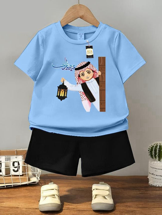 PACK OF 2 WITH EID MUBARAK PRINT ON SHIRTS FOR KIDS