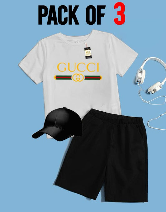 PACK OF 3 GUCCI PRINTED FOR SUMMER COLLECTION KIDS TRACKSUIT