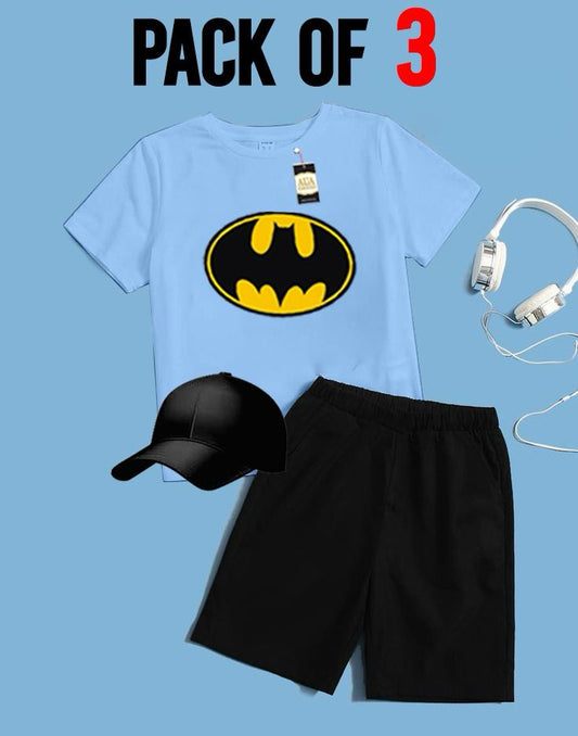 PACK OF 3 BATMAN  PRINTED FOR SUMMER COLLECTION KIDS TRACK SUIT