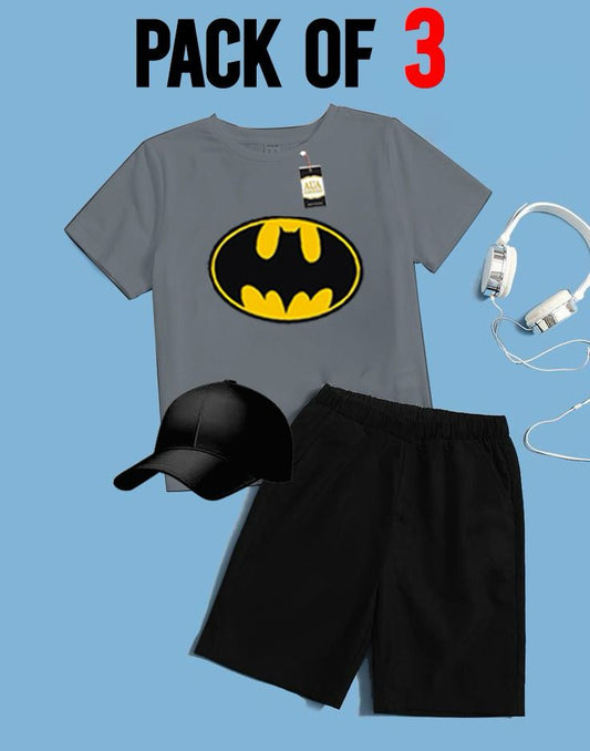 PACK OF 3 BATMAN PRINTED FOR SUMMER COLLECTION KIDS TRACKSUIT