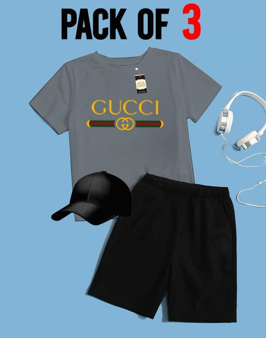 PACK OF 3 GUCCI PRINTED FOR SUMMER COLLECTION KIDS TARCKSUIT