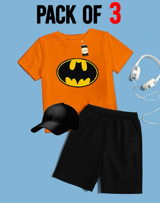 PACK OF 3 BAT MAN  PRINTED FOR SUMMER COLLECTION KIDS TRACK SUIT