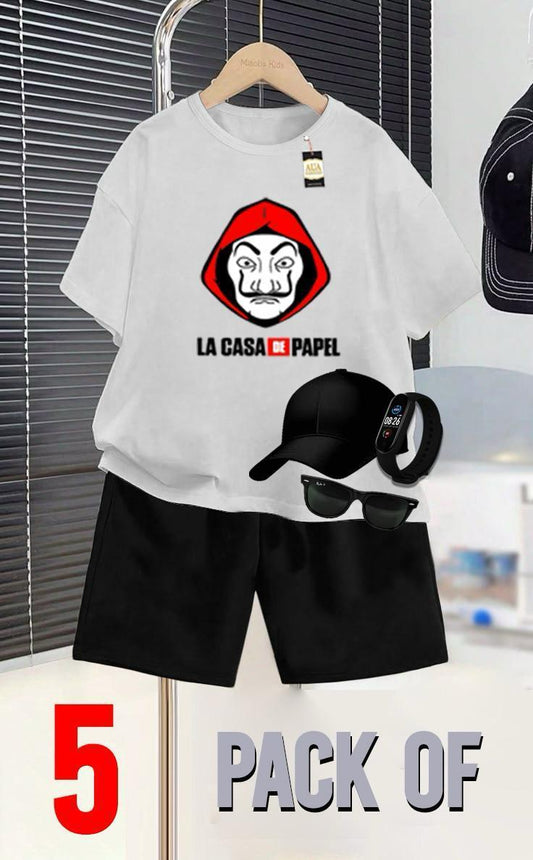 PACK OF 5 LACASA PAPEL PRINTED SUMMER COLLECTION FOR KIDS