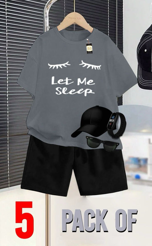 PACK OF 5 LET ME SLEEP PRINTED SUMMER COLLECTION FOR KIDS