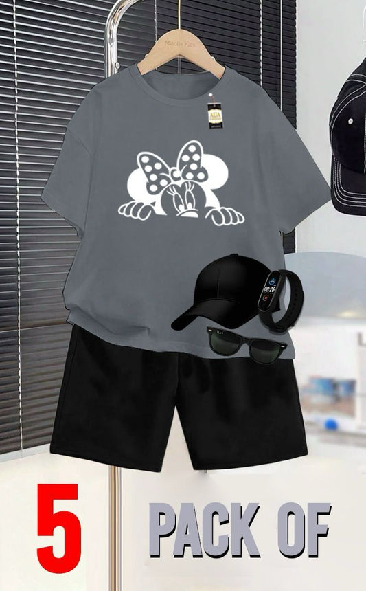 PACK OF 5 MICKY MOUSE PRINTED SUMMER COLLECTION FOR KIDS