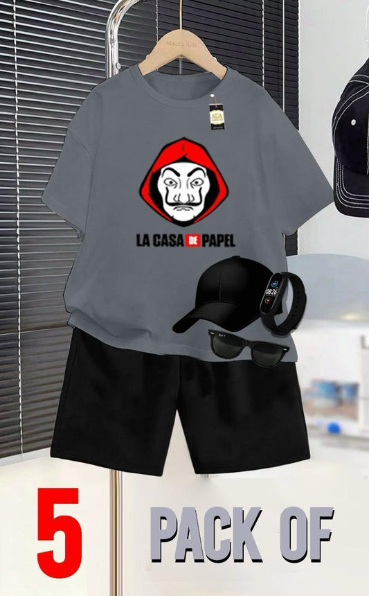 PACK OF 5 LACAS PAPEL PRINTED SUMMER COLLECTION FOR KIDS