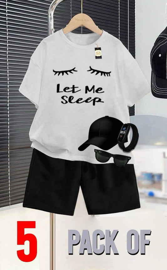 PACK OF 5 LET ME SLEEP PRINTED SUMMER COLECTION FOR KIDS