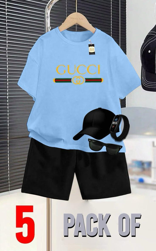 PACK OF 5 GUCCI PRINTED SUMMER COLLECTION FOR KIDS