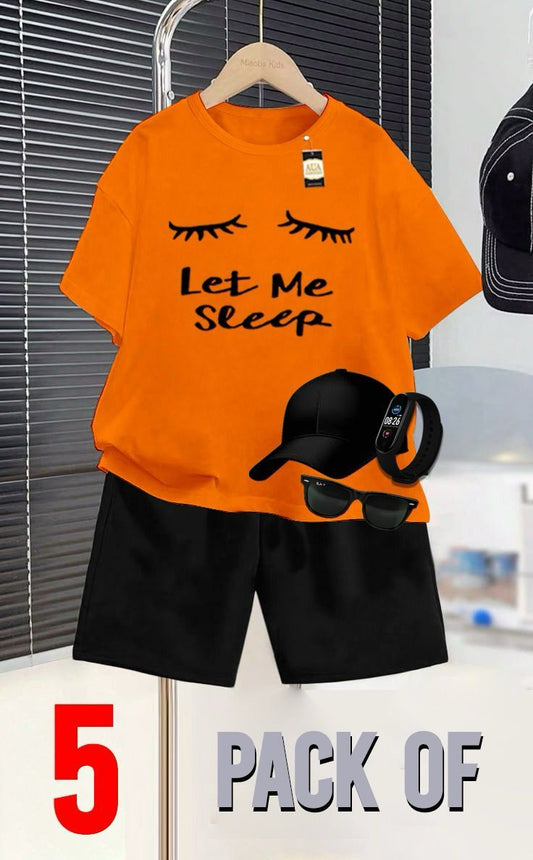 PACK OF 5 LET ME SLEEP PRINTED SUMMER COLLECTION FOR KIDS