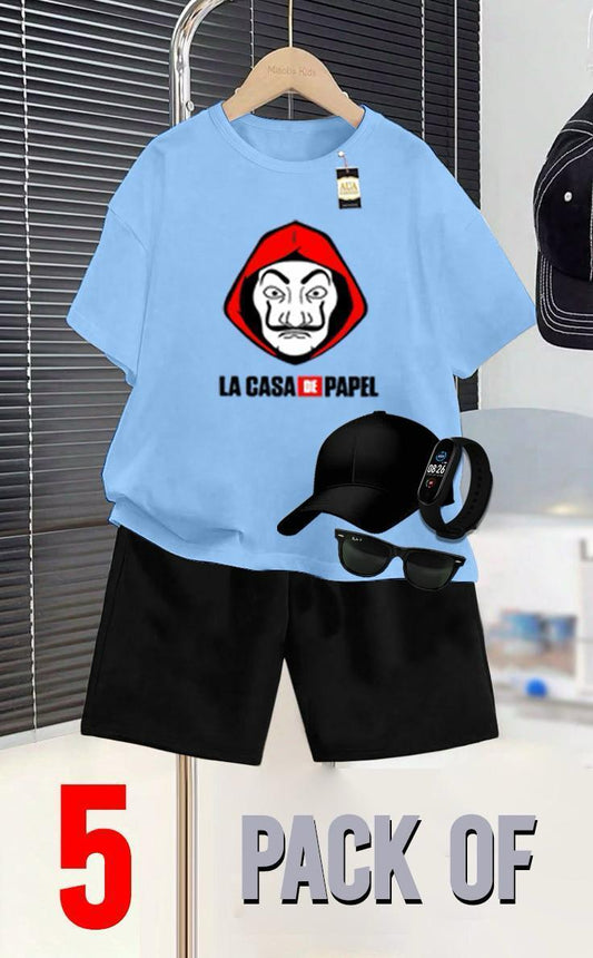 PACK OF 5 LACASA PAPEL PRINTED SUMMER COLLECTION FOR KIDS