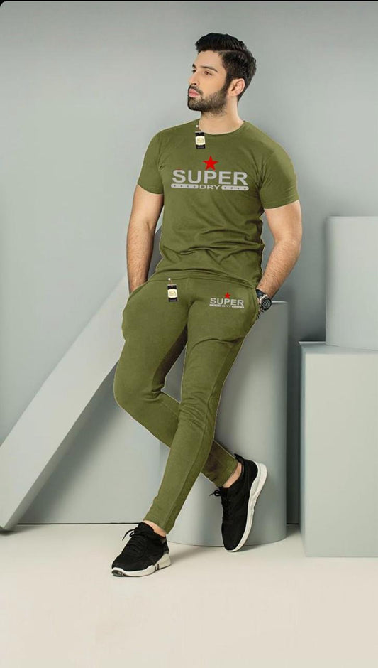 GREEN SUPER PRINTED MENS SUMMER TRACKSUIT