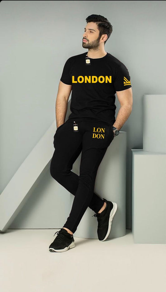 BLACK LONDON PRINTED MENS SUMMER TRACKSUIT