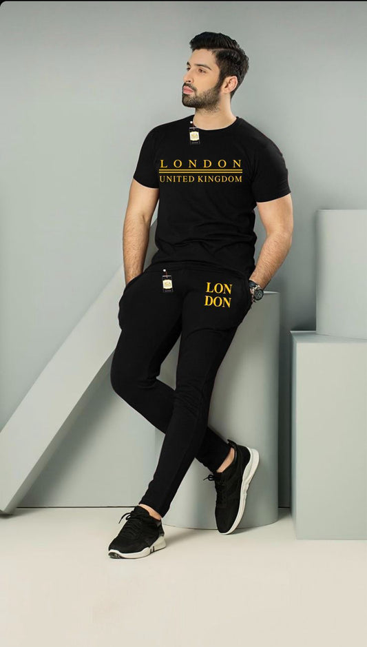 BLACK LONDON PRINTED MENS SUMMER TRACKSUIT