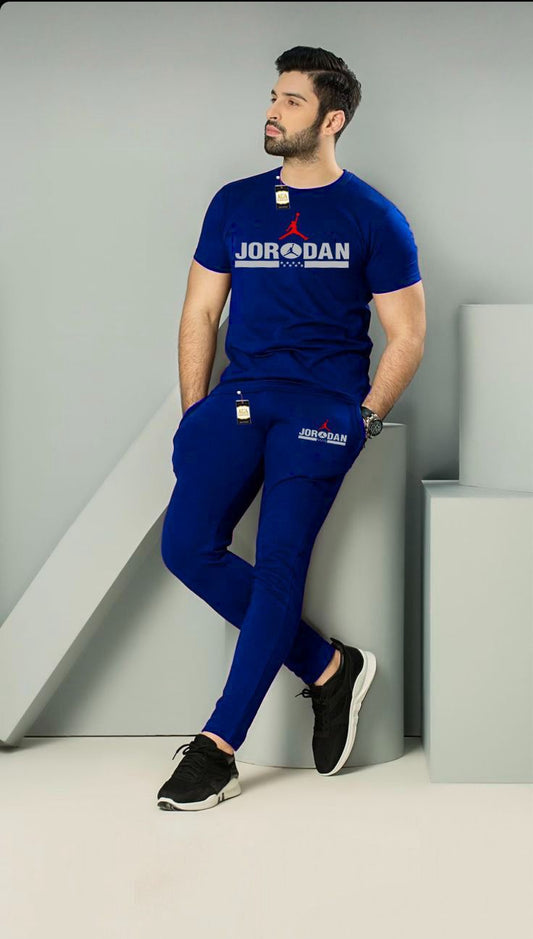 NAVY BLUE JORDAN PRINTED MENS SUMMER TRACKSUIT
