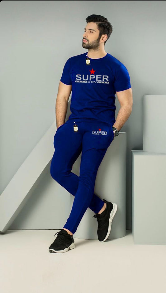 NAVY BLUE SUPER PRINTED MENS SUMMMER TRACKSUIT