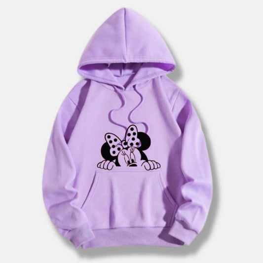 Purple Minnie Mouse Printed Hoodie For Her