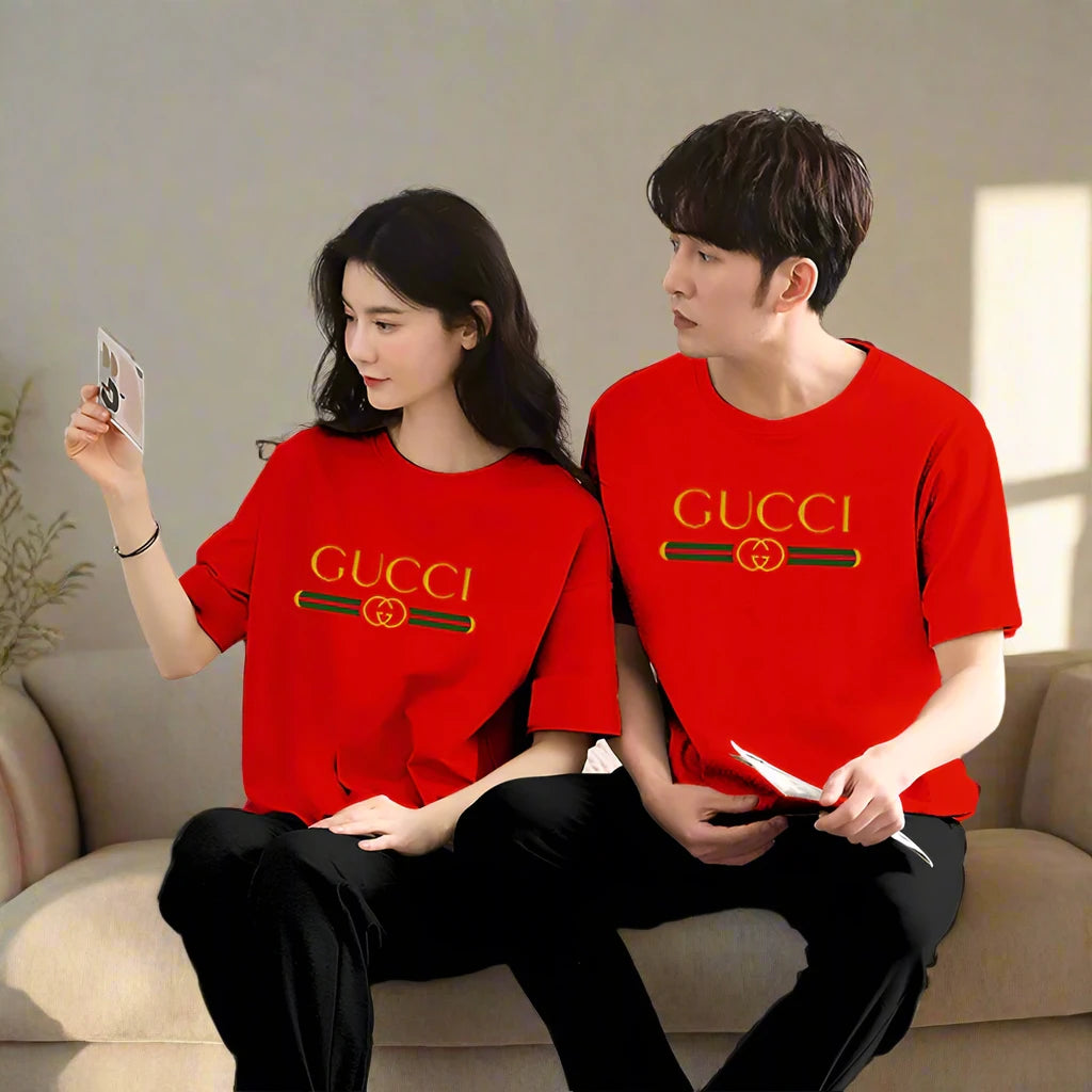 GUCCI Printed Couple Night Suit for Men and Women Pack of 2 ( 12 colours