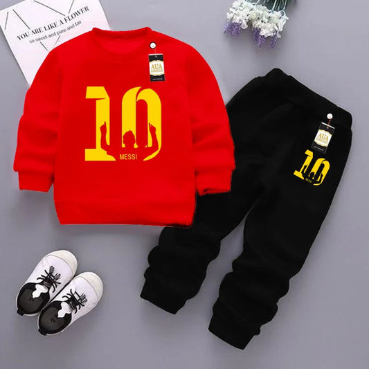 Red and Black (10) Printed Kids Tracksuit for Winter