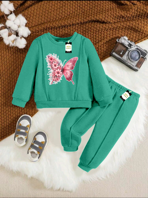 BUTTERFLY GREEN KINTIDS WER TRACK SUIT
