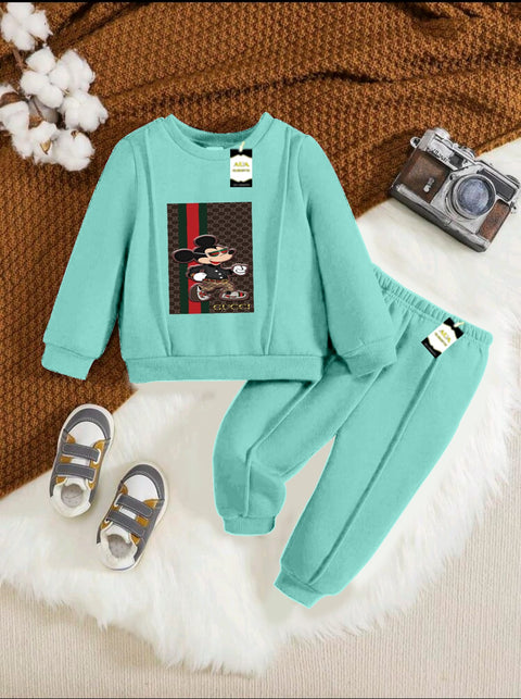 MICKEY MOUSE GREEN KIDS WINTER TRACK SUIT