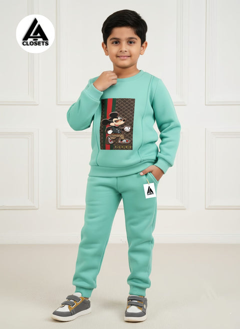 MICKEY MOUSE GREEN KIDS WINTER TRACK SUIT